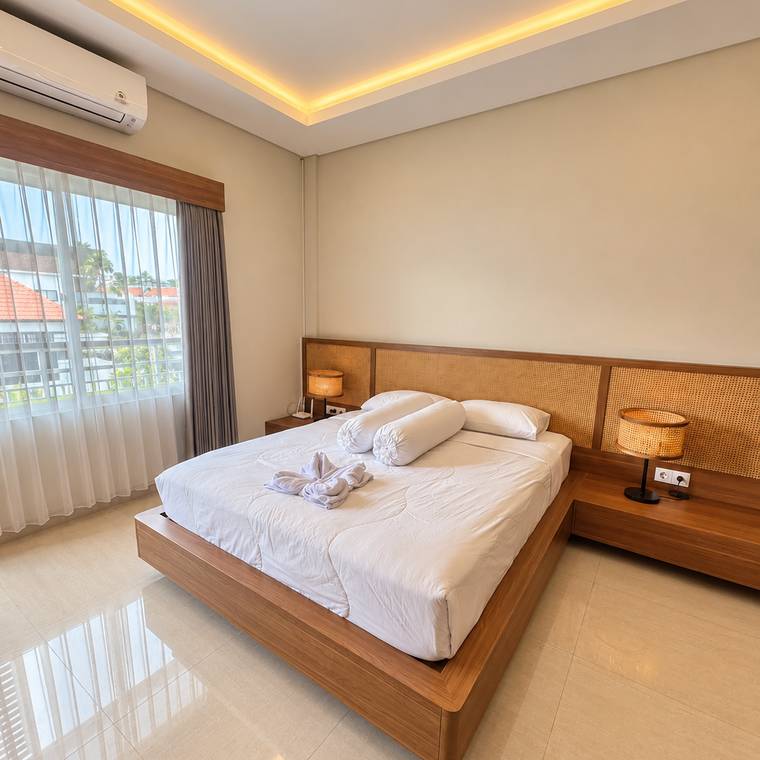 Bed beside the window
